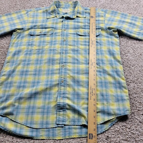 Cabelas Shirt Mens Large Tall Button Up Plaid Outdoors Poly Cotton Read* - Picture 6 of 8